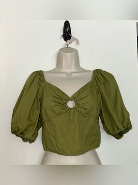 Abercrombie & Fitch Sage Green Puff Sleeve